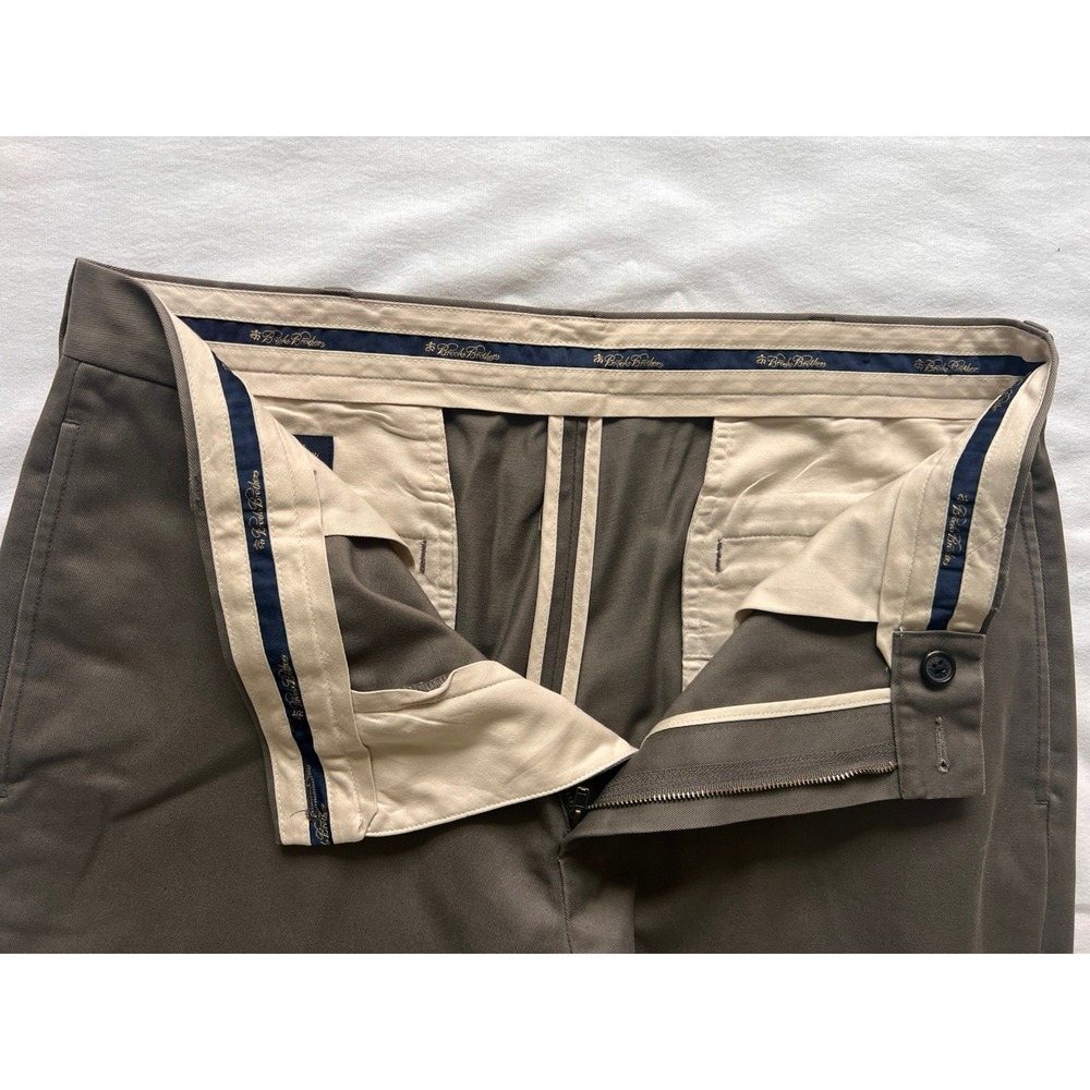 Brooks Brothers Advantage Chino Clark Pants 34W/32L 100% Cotton in Grey/Taupe - Picture 11 of 13
